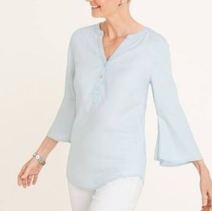 Chico's chambray denim popover blouse